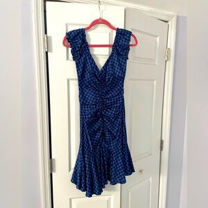 Betsey Johnson blue houndstooth dress size 2